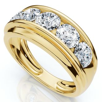 Pompeii3 Mens 2Ct Diamond Accented Wedding Anniversary Ring 10k Gold Lab Grown