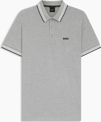 HUGO BOSS Mens Hbg Paddy Euro Polo Shirt - Silver - Size: 36