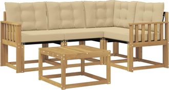 vidaXL Conjunto De Sof&aacute;s De Exterior 5 Uds. Y Beige Vidaxl