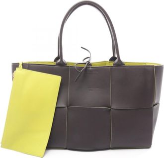 Bottega Veneta Brown Leather Handbag Pouch Tote Bag (Pre-Owned)