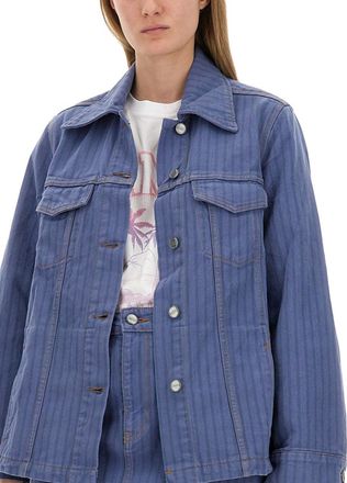 Ganni Organic Cotton Denim Jacket - Blue