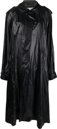 Saint Laurent Jassen, Dames, Zwart, S, Nylon, Nylon Trenchcoat