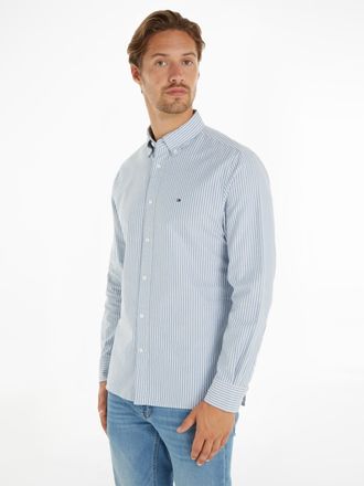 Tommy Hilfiger Langarmhemd TOMMY HILFIGER HERITAGE OXFORD STRIPE Regular Fit SHIRT, Herren, Gr. XXL, N-Gr, blau (shirt blau, wei&szlig;), Web, Obermaterial: 100% Baumwolle