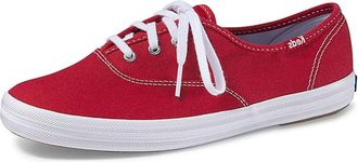 Keds Womens Champion Lace Up Sneaker, Red Canvas, 2.5 UK