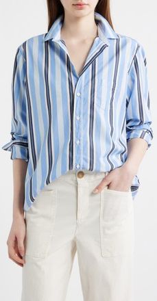 Frank & Eileen Eileen Relaxed Button-Up Shirt in Blue Sand Navy Stripe at Nordstrom, Size Xx-Small