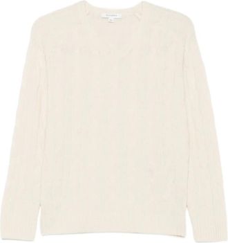 Sporty & Rich Gebreide trui met ronde hals - Dames - Truien - Beige - Maat: S