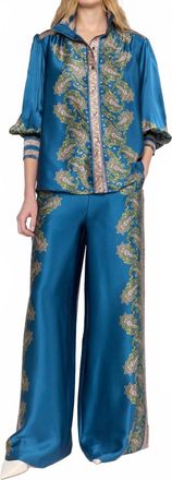 Christy Lynn Paloma Top In Prussian Paisley