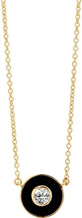 Syna Enamel Disc Necklace in Black Enamel at Nordstrom