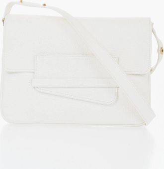 IL BISONTE Solid-Color Hammered Leather Shoulder Bag Il Bisonte