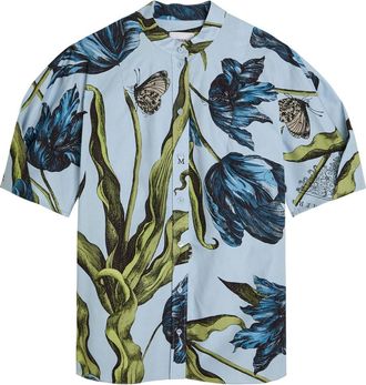 Erdem Printed Cotton-poplin Blouse - Blue - 18 (UK18 / Xxl)