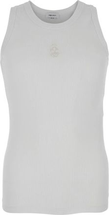 Alexander McQueen Top met Omgekeerde Schedelborduring - Heren - Tops zonder mouwen - Wit - M - Katoen - Tops