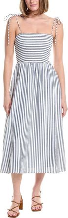 Julia Jordan Striped Seersucker Midi Dress