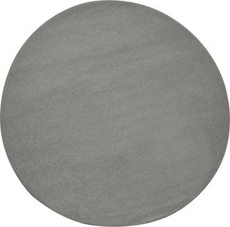 Beliani Alfombra Redonda De Lana Alfombra Decorativa Tejida A Mano Sal&oacute;n 140 Cm Gris Vasco