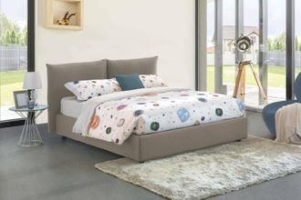 Talamo Italia Cama Matrimonial Gabriella, Cama Contenedor Con Revestimiento De Tela, 100% Made In Italy, Apertura Frontal, Adecuado Para Colch&oacute;n Cm 160x200, T&oacute;rtola