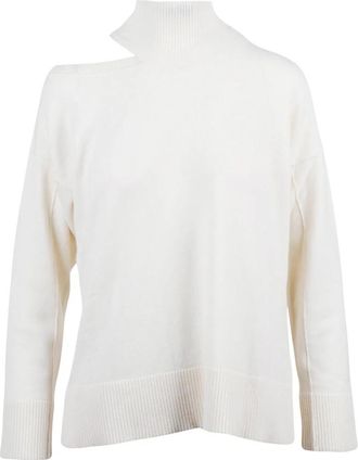 Alpha Studio Pullover - Dames - Coltruien - Wit - S - Wol - Truien & Vesten
