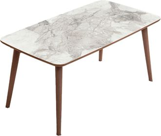 Hanah Home Tavolino In Legno luci 100 X 53 X 45 Cm - Bianco