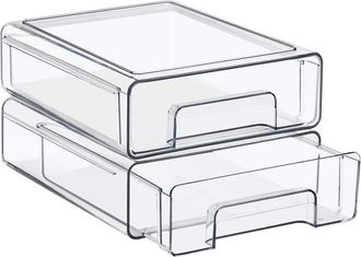 Sorbus 2Pc Stackable Pull-Out Storage Drawers