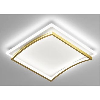 Trade Shop Trade Shop - Copy Of Plafoniera Led 32 W Rettangolare Oro Design Moderno Lampadario A Soffitto 50224