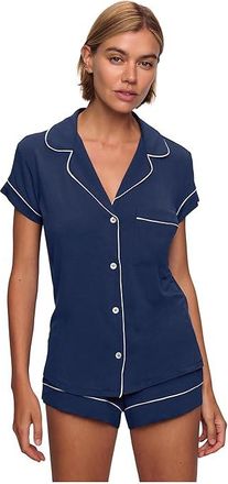 Eberjey Gisele - Shortie Short PJ Set Womens Pajama Sets Navy/Ivory : SM, Modal/Spandex