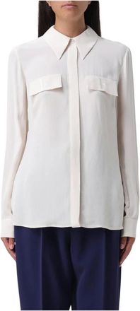 Elisabetta Franchi Shirts, female, White, M, White Silk Blouse Classic Style