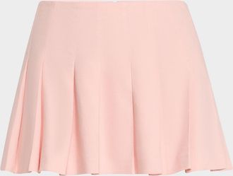 Alice & Olivia Carter Low-Rise Pleated Mini Skirt