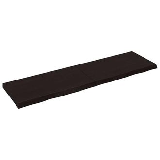 Berkfield Home Table Top Dark Grey 180x50x(2-6) cm Treated Solid Wood Oak in Charcoal