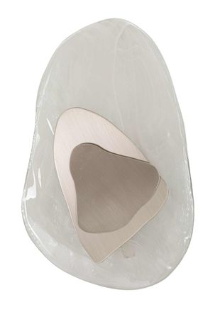 Mauro Ferretti Aplique de metal plateado y cristal 21x8x31 cm