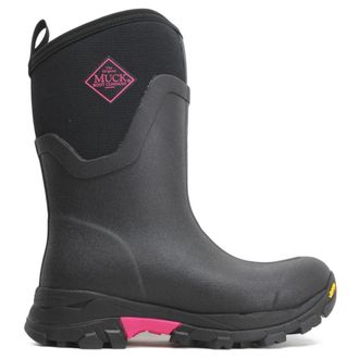 The Original Muck Boot Company Arctic Ice AGAT Mid Synthetic Textile Womens Mid Calf Boots - Black Hot Pink - Size:UK 5