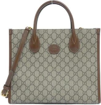 Gucci Pre-owned Tote Bags, female, Beige, Size: ONE SIZE Pre-owned Canvas Tote Bag