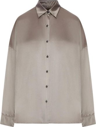 Dries Van Noten Overhemden, Dames, Grijs, M, Nylon, Dries Van Noten Overhemden