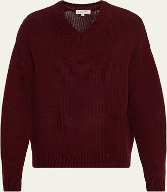 Frame Denim Mens Wool and Cashmere Knit V-Neck Sweater