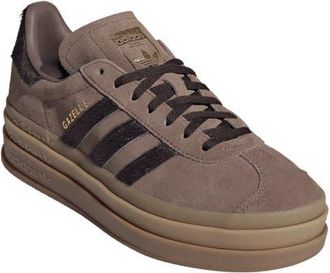 adidas Gazelle Bold Platform Sneaker in Earth Strata/Coffee/Gold at Nordstrom, Size 10.5