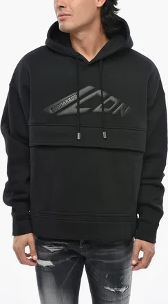 Dsquared2 ICON Solid-Color Sweatshirt with Maxi Front Pocket Dsquared2