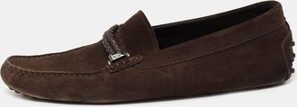 Tod's Tods Dark Brown Suede Slip On Loafers