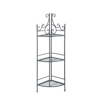 Esschert Design Estanter&iacute;a Esquinera Plegable De 3 Niveles En Hierro