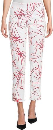 Krazy Larry Pull on Ankle Womens Dress Pants White/Watermelon : 14 28, Nylon/Rayon/Spandex