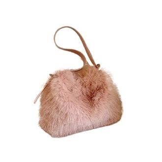 Generic Compatible For Plush Crossbody Bag Womens Handbag Versatile Personality(Pink)