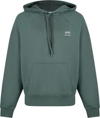 Ami Hoodies, male, Green, Size: XL Embroidered Logo Hoodie in Antique Clay