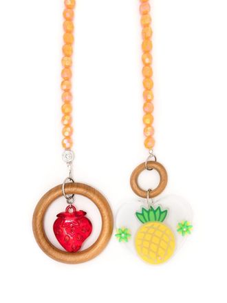 Amir Slama fruit-motif beaded necklace - Black