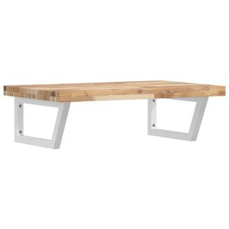 vidaXL Estante De Lavabo De Pared Acero Y Madera Maciza De Acacia Vidaxl