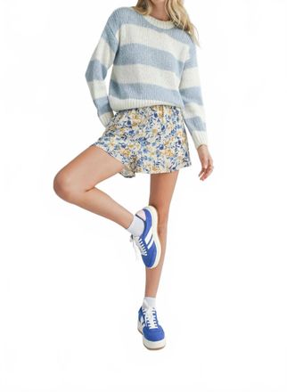 Sadie & Sage Clara Chunky Stripe Sweater In Ivory Sky