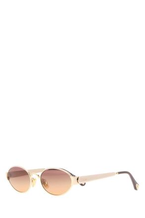 Chlo&eacute; Gold Metal Holly Sunglasses