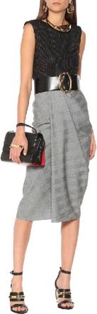 Alexander McQueen Alexander Mcqueen Pinstripe and Checked Wool Midi Dress Size S