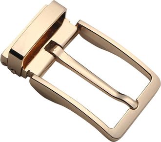 F Fityle Men Reversible Metal Alloy Belt Buckles Replacement Rectangular Pin Buckles, Gold, 7x4x1.5cm