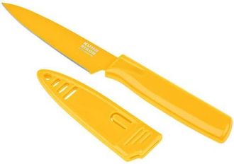 Kuhn Rikon Colori Non-Stick Straight Paring Knife with Safety Sheath, 4 inch in Yellow at Nordstrom