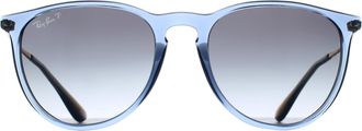 Ray-Ban Round Womens Transparent Blue Grey Gradient Polarized RB4171 Erika - One Size