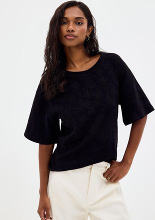 Contemporaine Womens Embossed flowers T-shirt