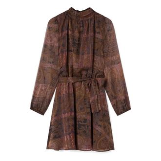 Motivi Dames, Jurken, Bruin, Maat: M Chiffon
