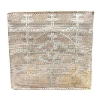 Chanel Pre-owned Wallets, female, Beige, Size: ONE SIZE Pre-owned New Travel Line Canvas Leather Wallet