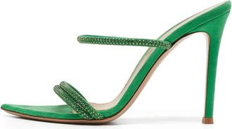 Gianvito Rossi Mules Cannes con strass 70mm Pre-owned - Verde